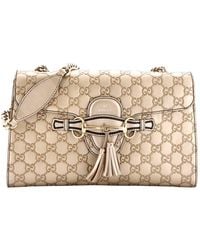 Gucci - Ssima Leather Emily Chain Flap Bag Medium (Authentic Pre- Loved) - Lyst