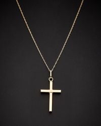 Italian Gold - 14k Cross Pendant Necklace - Lyst