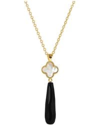 Liv Oliver - 18k Plated 38.00 Ct. Tw. Onyx Drop Necklace - Lyst