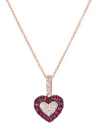 Le Vian - Le Vian Passion Ruby 14k Rose Gold 0.51 Ct. Tw. Diamond & Ruby Pendant - Lyst