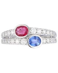 Gregg Ruth - 14K 1.48 Ct. Tw. Diamond & Sapphire And Ruby Ring - Lyst