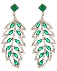 Eye Candy LA - Cz Leaf Drop Earrings - Lyst