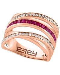 Effy Fine Jewelry - 14K Rose 2.75 Ct. Tw. Diamond & Ruby Ring - Lyst