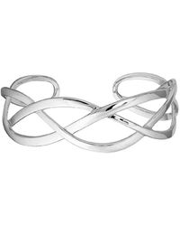 Non-Branded - Silver Braid Cuff Bracelet - Lyst