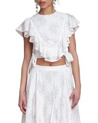 Avec Les Filles - Ruffle Top - Lyst