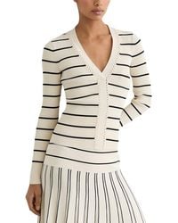 Reiss - Lauralee Stripe Craft Stitch Rib Knit Top - Lyst