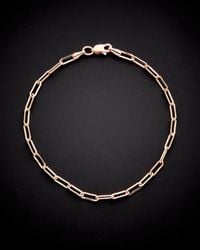 Italian Gold - 14k Italian Rose Gold Paperclip Chain Bracelet - Lyst