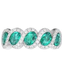 Gregg Ruth - 18K 1.97 Ct. Tw. Diamond & Lab-Grown Lab Created Emerald Ring - Lyst