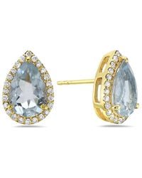Forever Creations USA Inc. - Forever Creations 14k 2.41 Ct. Tw. Diamond & Aquamarine Halo Earrings - Lyst