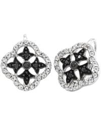 Gemstones - Silver 1.01 Ct. Tw. Diamond & White Topaz Earrings - Lyst