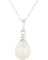Splendid - Silver 8-8.5mm Freshwater Pearl & Cz Dangling Necklace - Lyst