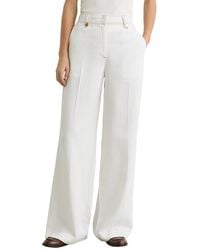 Reiss - Petite Kaia Lyocell Topstitched Wide Leg Trouser - Lyst