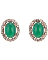 Eye Candy LA - Sierra Cz Crystal With Jade Stone Stud Earring - Lyst