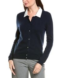 InCashmere - Removable Collar 100% Cashmere Cardigan - Lyst