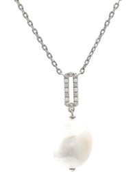 Pearls - 0.03 Ct. Tw. Diamond & 9-10Mm Pearl Necklace - Lyst