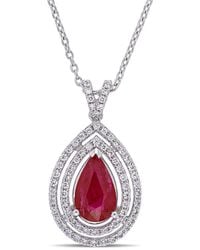 Diamond Select Cuts - 18k 1.99 Ct. Tw. Diamond & Ruby Necklace - Lyst