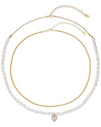 Eye Candy LA - Hazel Double Strand Heart Necklace - Lyst