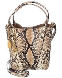Chloé - Spin Small Python-Embossed Leather Bucket Bag - Lyst