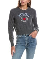Cinq À Sept - Howdy Cropped Graphic Crewneck Sweater - Lyst