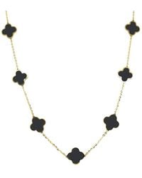 Italian Gold - 14K Onyx Big Clover Necklace - Lyst