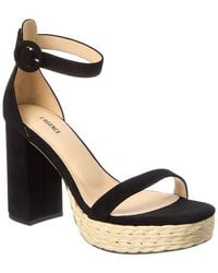 L'Agence - Avia Suede Platform Sandal - Lyst