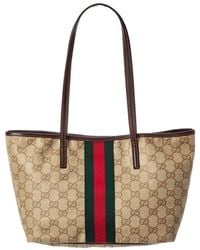 Gucci - Tribeca Small GG Coated Canvas & Leather Tote - Lyst