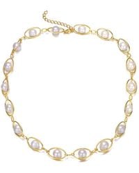 Genevive Jewelry - 14k Over Silver 9mm Freshwater Pearl Necklace - Lyst