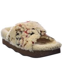 Chloé - Wavy Shearling & Leather Slide - Lyst