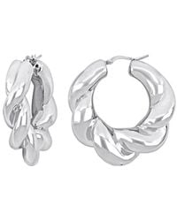 Italian Silver - Twisted Hoops - Lyst