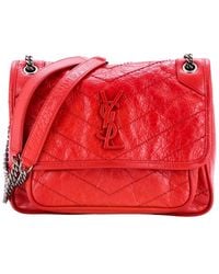 Saint Laurent - Matelasse Chevron Leather Niki Chain Flap Bag Baby (Authentic Pre-Loved) - Lyst