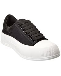 McQueen - Deck Plimsoll Canvas & Suede Sneaker - Lyst