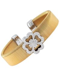 Diamond Select Cuts - Stainless Steel 0.10 Ct. Tw. Diamond Bangle Bracelet - Lyst