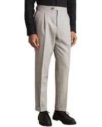 Reiss - Tecnic Side Adjuster Check Wool & Linen-Blend Pant - Lyst