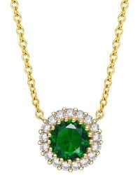 Rachel Glauber - 14k Plated Cz Necklace - Lyst