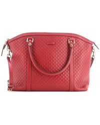 Gucci - Microssima Leather Britt Convertible Dome Satchel Medium (Authentic Pre-Loved) - Lyst