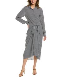 Michael Kors - Striped Silk Sarong Dress - Lyst