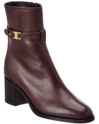 Celine - Triomphe Leather Boot - Lyst