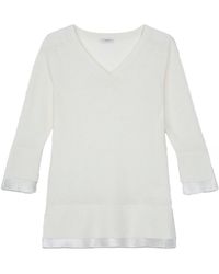 Lafayette 148 New York - V-neck Silk-blend Sweater - Lyst