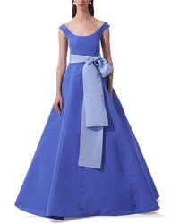 Carolina Herrera - Scoop Neck Silk A-Line Gown - Lyst