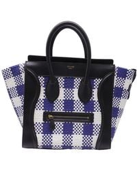 Celine - Leather Mini Luggage Plaid Tote (Authentic Pre-Loved) - Lyst