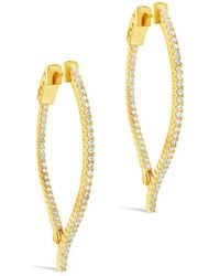 Sterling Forever - 14k Plated Cz Inside-out Drop Earrings - Lyst