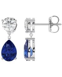 VOWE - 14K 6.00 Ct. Tw. Lab-Grown Diamond & Lab-Grown Sapphire Earrings - Lyst