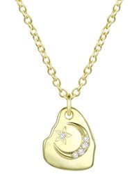 Rachel Glauber - 14k Plated Cz Pendant Necklace - Lyst