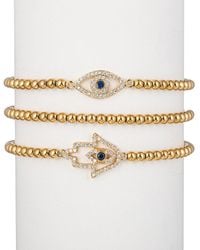 Eye Candy LA - Lexy Titanium Cz 3pc Hamsa Stretch Bracelet Set - Lyst