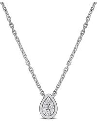 Rina Limor - 14k 0.05 Ct. Tw. Diamond Solitaire Necklace - Lyst