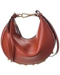 Fendi - Graphy Mini Leather Hobo Bag - Lyst