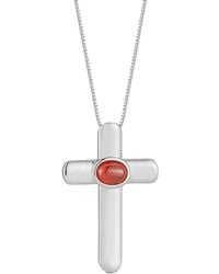 Chloe and Madison - Jewelry Cz Statement Cross Necklace - Lyst