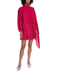 Valentino - Balloon Sleeve Silk Mini Dress - Lyst