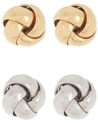 Adornia - 14K Plated Knot Studs - Lyst