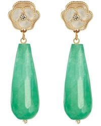 Liv Oliver - 18k Plated 50.00 Ct. Tw. Jade Cz Earrings - Lyst